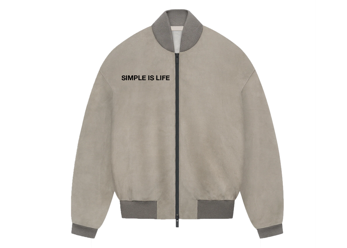 "SIMPLE IS LIFE" JACKET - GREY