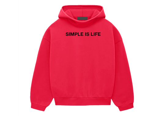 "SIMPLE IS LIFE" HOODIE RED