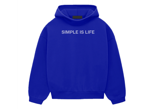 "SIMPLE IS LIFE" HOODIE BLUE
